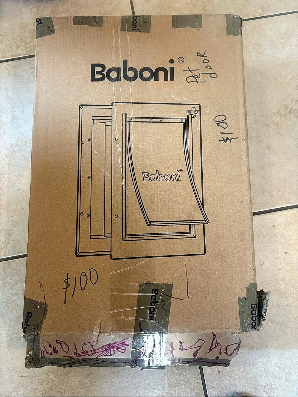 Baboni 3-Flap Pet Door for Wall Gray & White NWT
(OPEN BOX DOOR AND FLAP ONLY SL